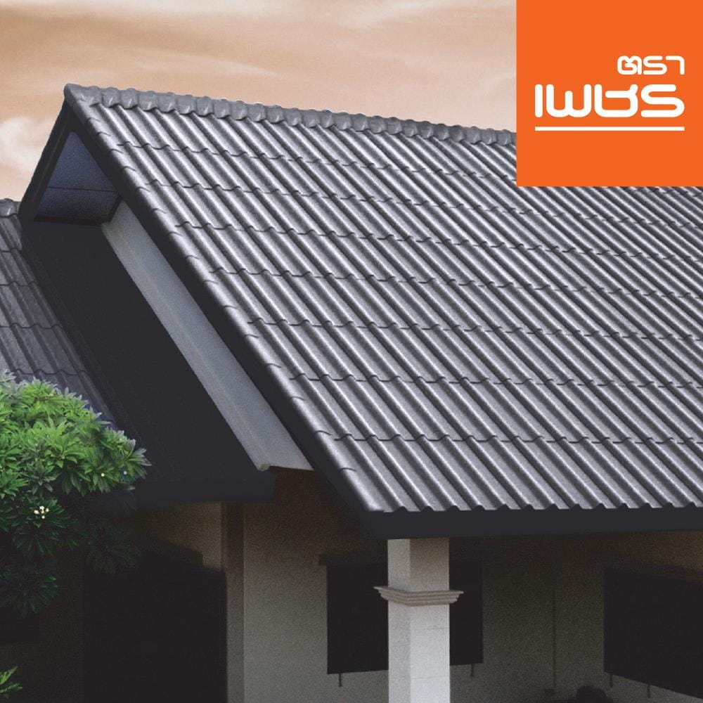 กระเบื้องหลังคา ลอนคู่ ตราเพชร 0.5x50x120 ซม. สีเทาไทเทเนี่ยม