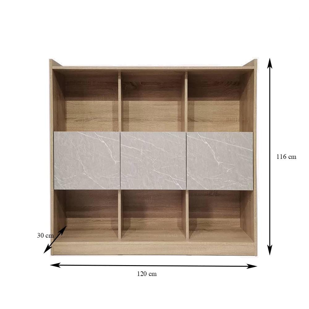 ชั้นวางของผสม 8 ช่อง ME LIVING SOLID OAK/MARBLE GREY