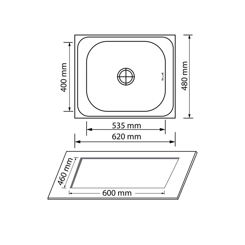 ซิงค์ฝัง 1 หลุม AXIA PP 6248 สเตนเลส