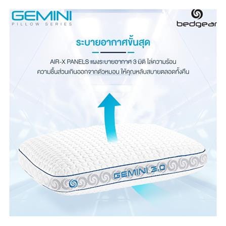 หมอนสุขภาพ เมมโมรี่โฟม BEDGEAR GEMINI 3.0 17x24 นิ้ว สีขาว_5