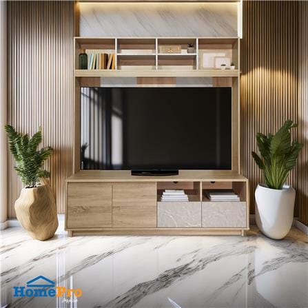 ชุดตู้วางทีวี ME LIVING 160 ซม. สี SOLID OAK/MARBLE_4