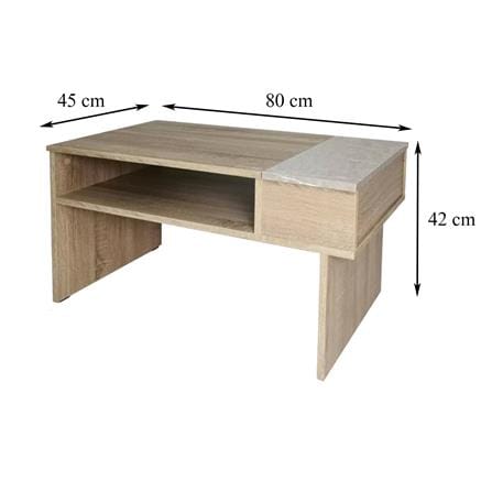 โต๊ะกลาง ME LIVING 80 ซม. สี SOLID OAK/MARBLE_5