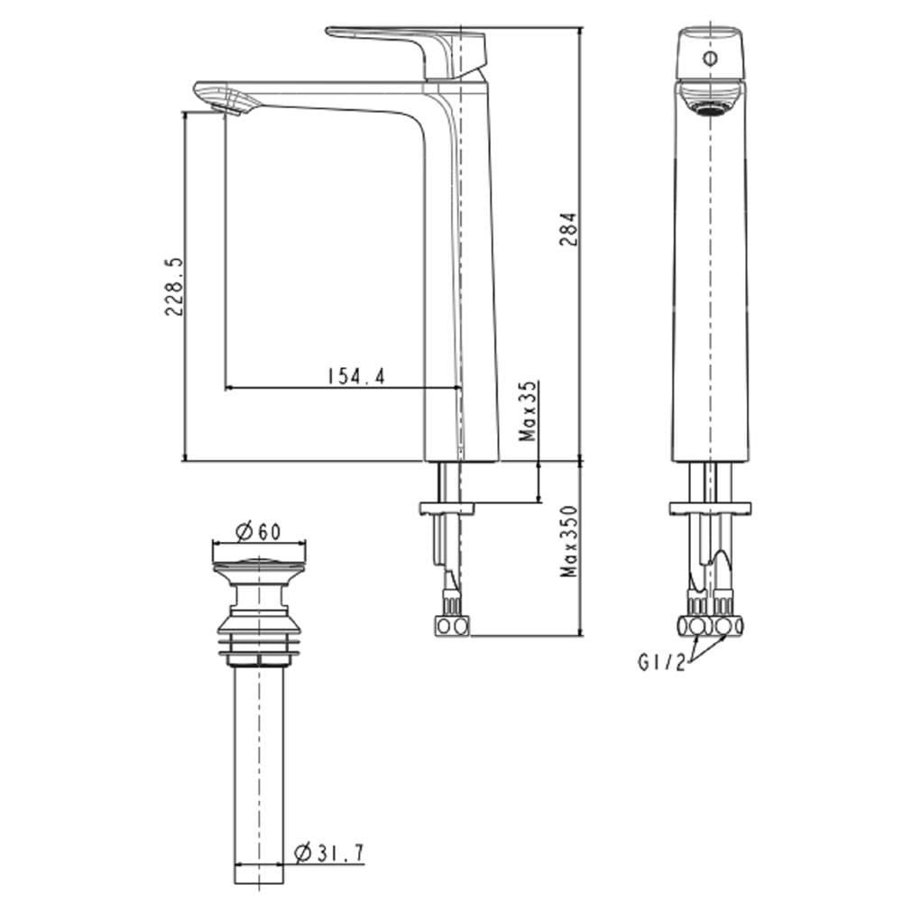 ก๊อกอ่างล้างหน้าผสม AMERICAN STANDARD A-1702-110-LL