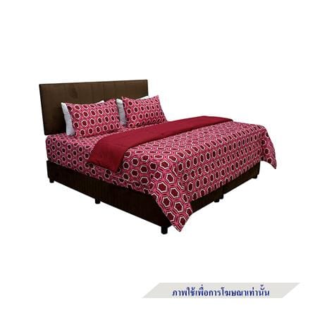 ชุดผ้าปูที่นอน 5 ฟุต 6 ชิ้น PICASSO SMILE สี OSLO BURGUNDY_1