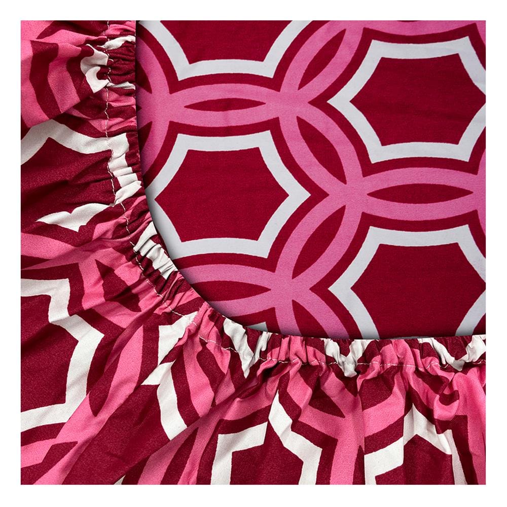 ชุดผ้าปูที่นอน 6 ฟุต 6 ชิ้น PICASSO SMILE สี OSLO BURGUNDY