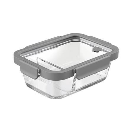 กล่องอาหารเหลี่ยม 2 ช่อง OCEAN GLASS REGO BOX 1.05 ลิตร สีเทา/ใส_0