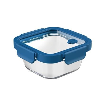 กล่องอาหารเหลี่ยม OCEAN GLASS REGO BOX 0.52 ลิตร สีน้ำเงิน/ใส