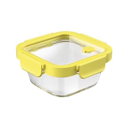 กล่องอาหารเหลี่ยม OCEAN GLASS REGO BOX 0.52 ลิตร สีเหลือง/ใส_0