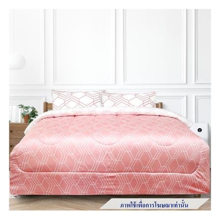 ชุดผ้าปูที่นอน 5 ฟุต 5 ชิ้น SLUMBERLAND ELLAND สี WHITE/PINK_0