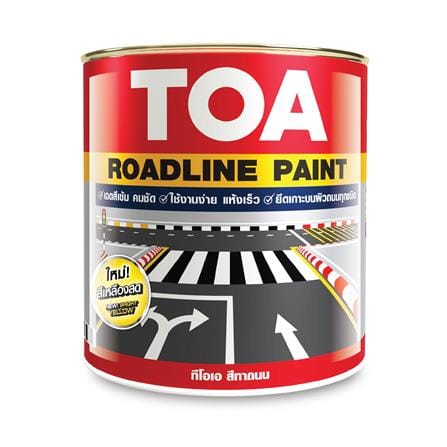สีทาถนน ไม่สะท้อนแสง TOA ROADLINE 708 สีเหลือง 3 ลิตร_0