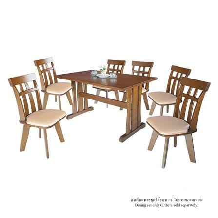 ชุดโต๊ะอาหาร 6 ที่นั่ง FURDINI DAMON สี LIGHT WALNUT_0