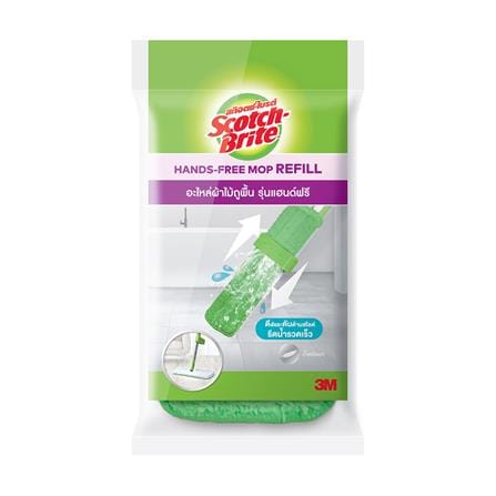ผ้าม็อบไมโครไฟเบอร์ SCOTCH-BRITE HANDS-FREE 13 นิ้ว สีเขียว_0