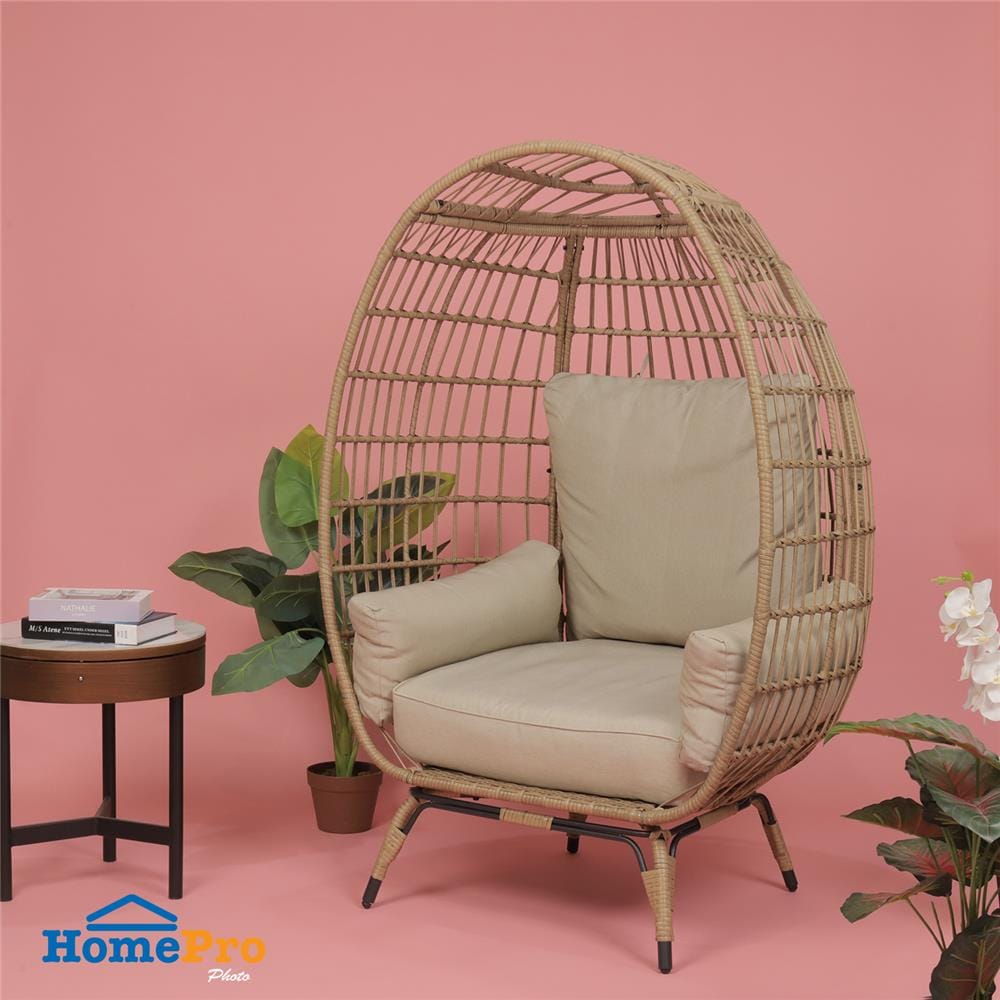 เก้าอี้พักผ่อน SPRING WICKER EGG BALLENE สีเบจ