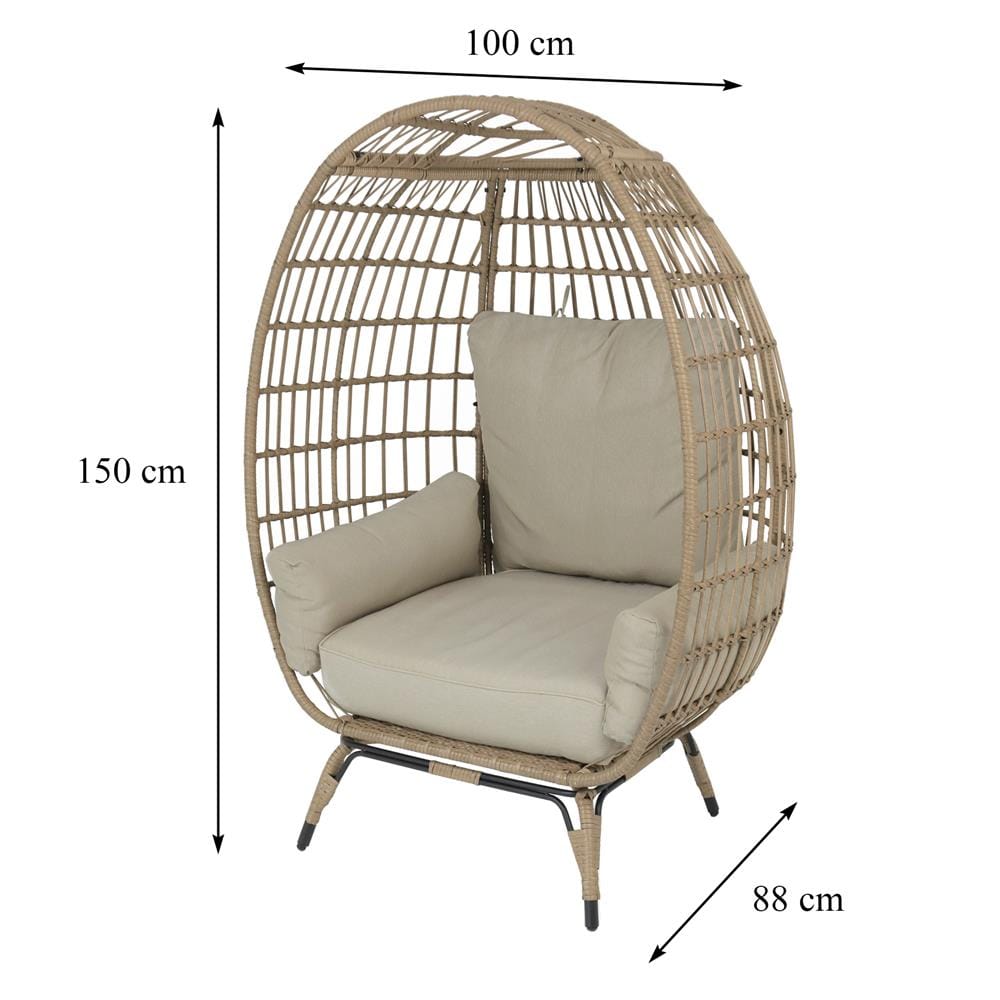เก้าอี้พักผ่อน SPRING WICKER EGG BALLENE สีเบจ