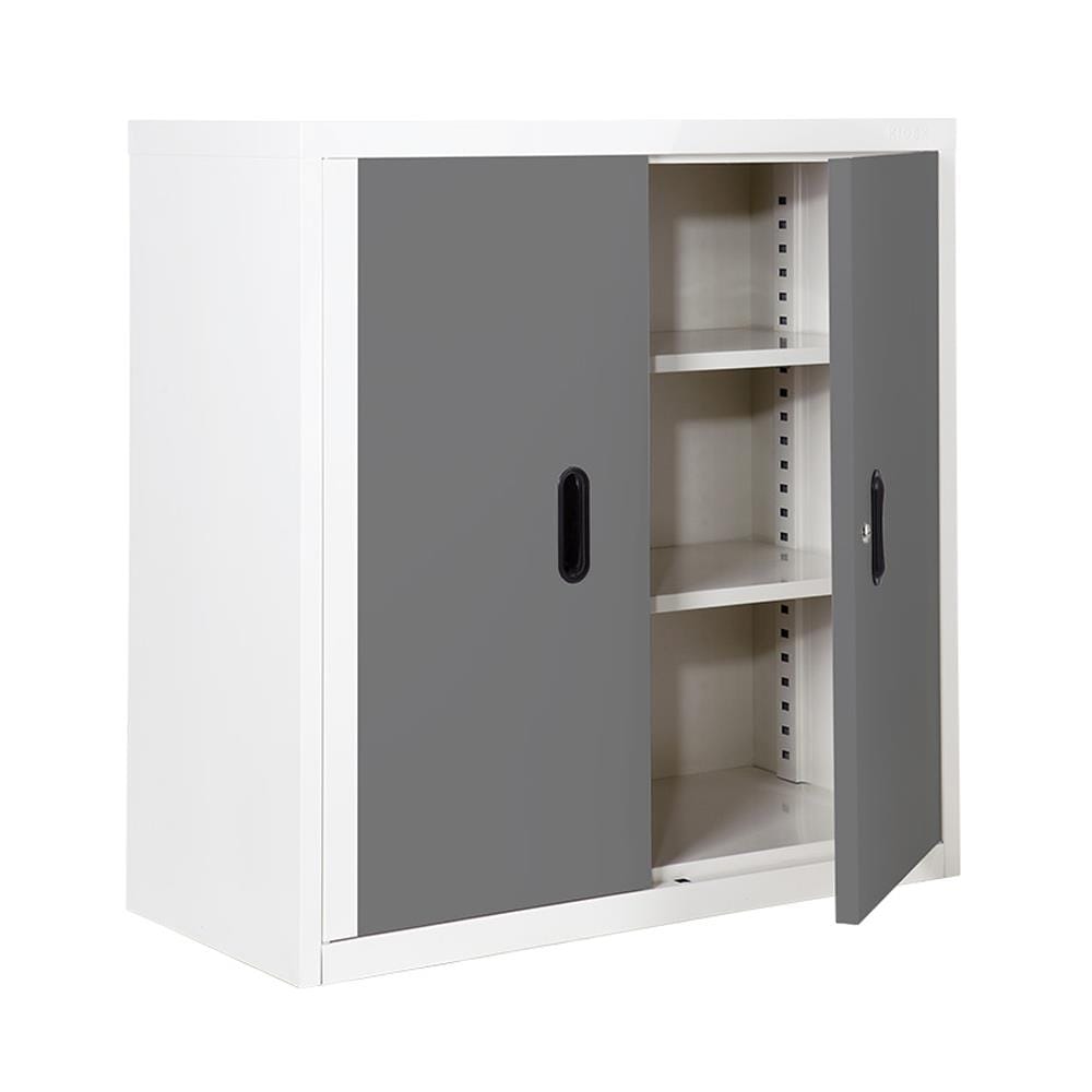 ตู้เหล็กบานเปิดทึบ KIOSK BS-288 สีขาว/เทา