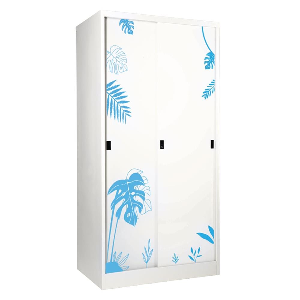 ตู้เสื้อผ้าเหล็กบานเลื่อน KIOSK SDX-18/BA 91.4 ซม. สีครีม
