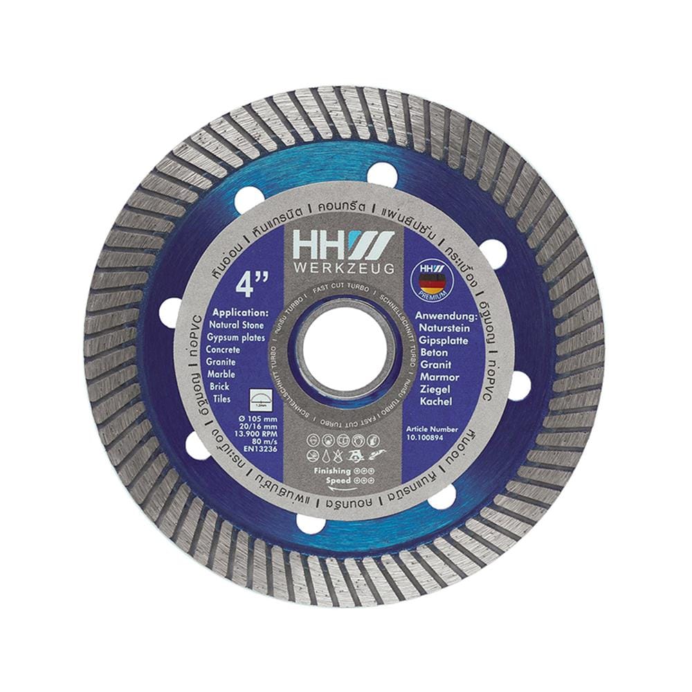 ใบตัดเพชร HHW FAST TURBO 4 นิ้ว/105 มม.