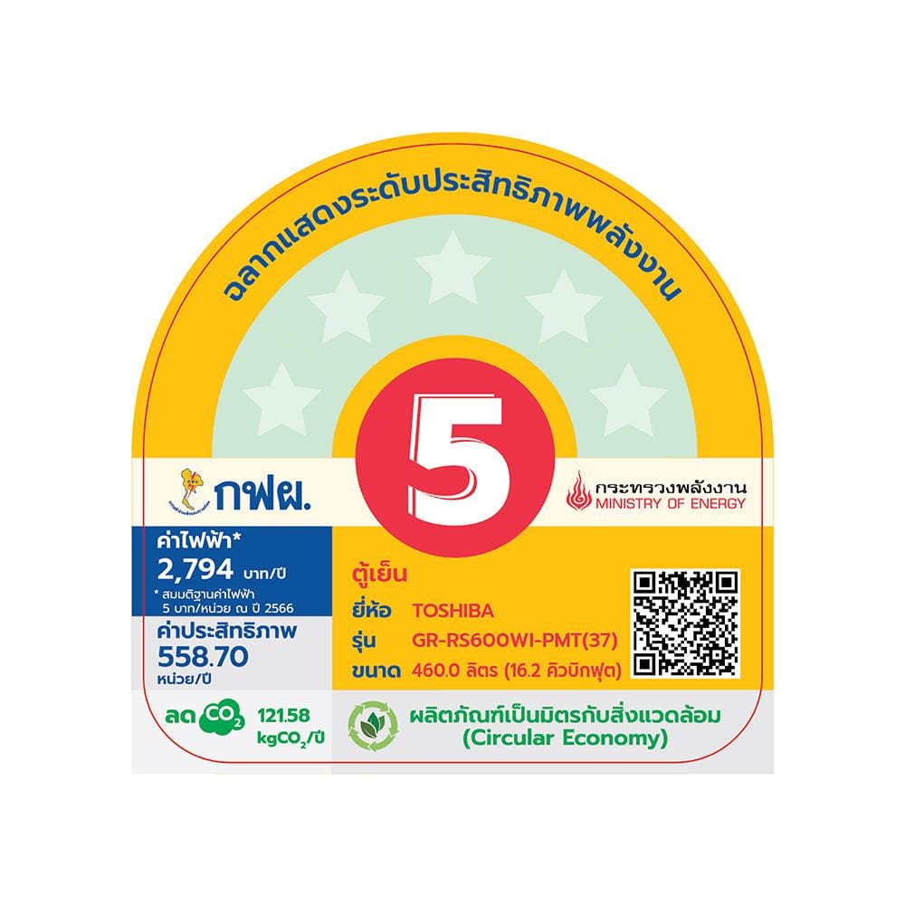 ตู้เย็น SIDE BY SIDE TOSHIBA GR-RS600WI-PMT(37) 16.2 คิว SATIN GREY อินเวอร์เตอร์