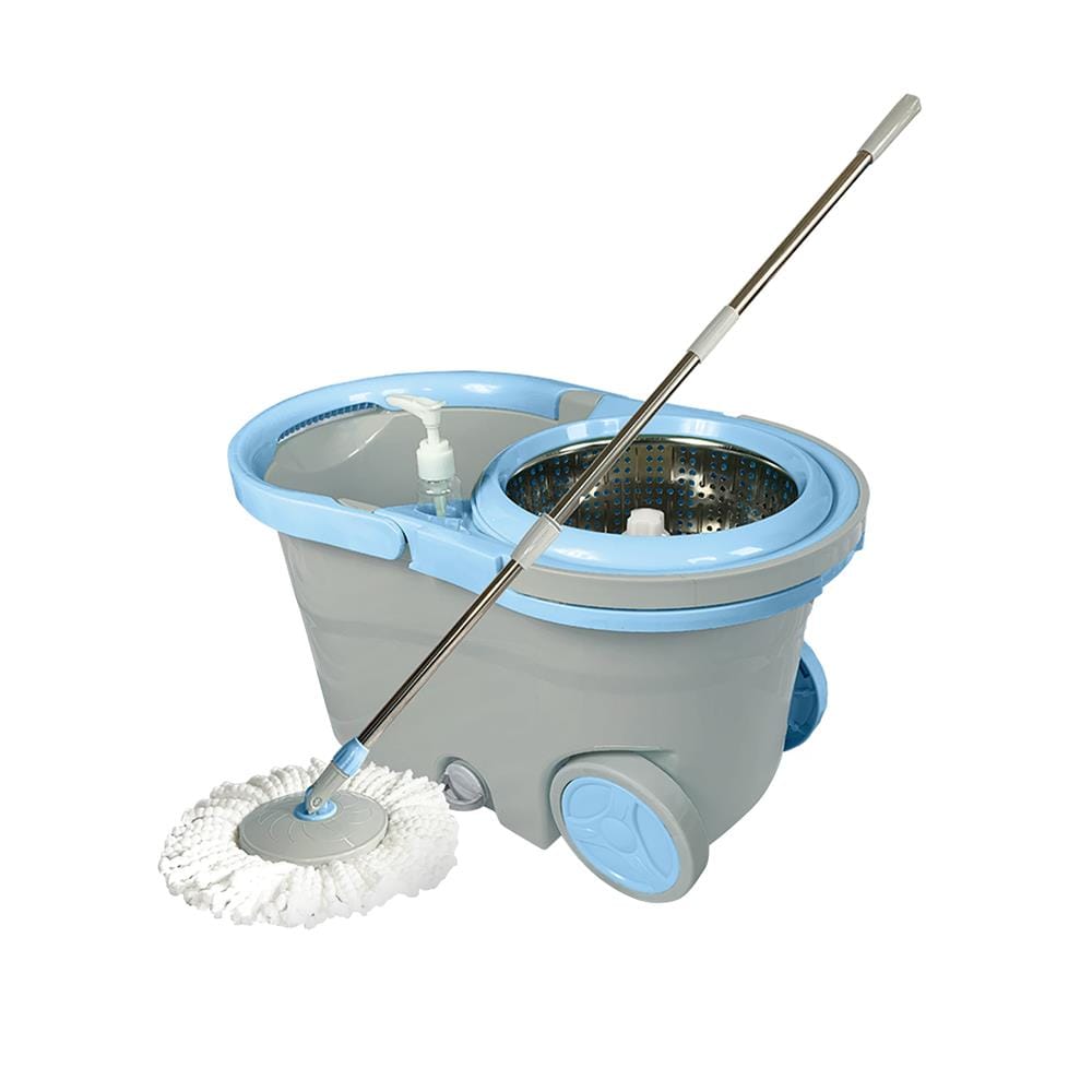 ชุดอุปกรณ์ถังปั่นพร้อมไม้ม็อบ POLY-BRITE TYPHOON 2 สีเทา/ฟ้า