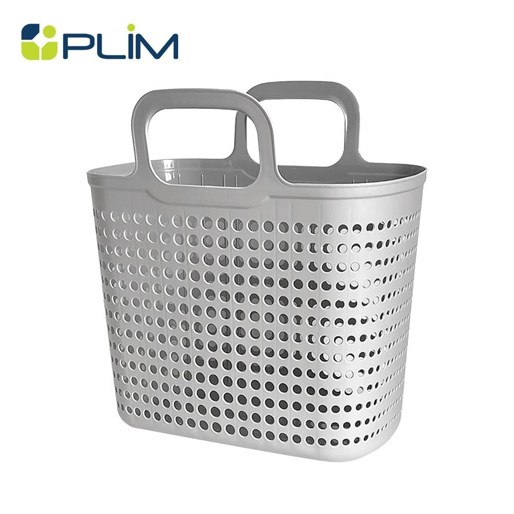 ตะกร้าผ้าเหลี่ยมหูหิ้ว PLIM BUBBLE SIZE L สีเทา