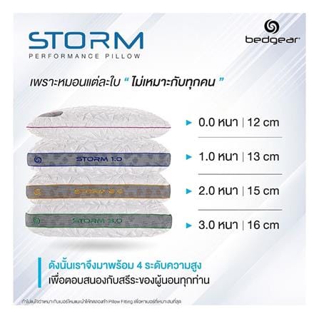 หมอนสุขภาพ โฟม BEDGEAR STORM 2.0 20x26 นิ้ว สีขาว_6