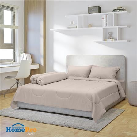 ชุดผ้าปูที่นอน 6 ฟุต 6 ชิ้น HOME LIVING STYLE AIR-FEEL สี TAUPE_0