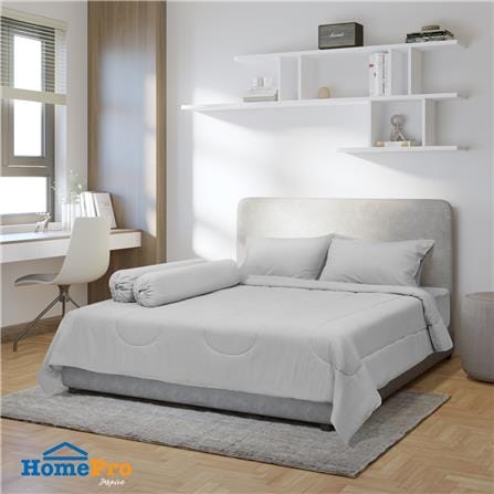 ชุดผ้าปูที่นอน 5 ฟุต 6 ชิ้น HOME LIVING STYLE AIR-FEEL สี GREY_0