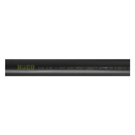 ท่อตรง PVC HACO EC16 16 มม. 2.90 ม. สีดำ_1