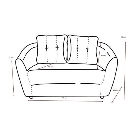 โซฟา 2 ที่นั่ง AS FURNITURE ZAYLA LCRD01 PVC สีครีม_5