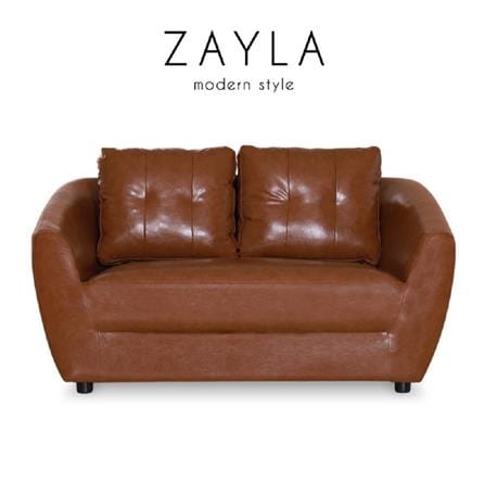 โซฟา 2 ที่นั่ง AS FURNITURE ZAYLA LBWB21 PVC สีน้ำตาลอ่อน_5