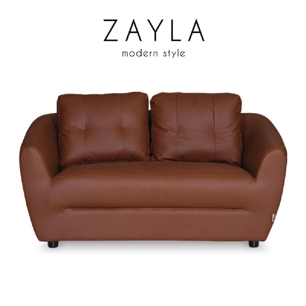 โซฟา 2 ที่นั่ง AS FURNITURE ZAYLA LBWD41 PVC สีน้ำตาลอ่อน