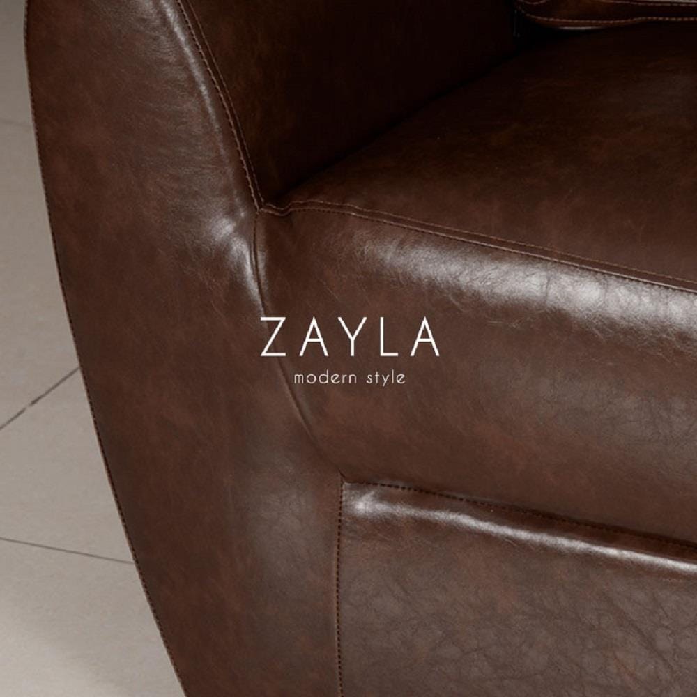 โซฟา 2 ที่นั่ง AS FURNITURE ZAYLA LBWB22 PVC สีน้ำตาลเข้ม