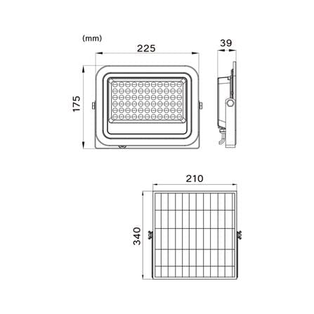 สปอตไลท์ SOLAR SHINING S-FD100656-3SL 100 วัตต์ DAYLIGHT สีดำ_7