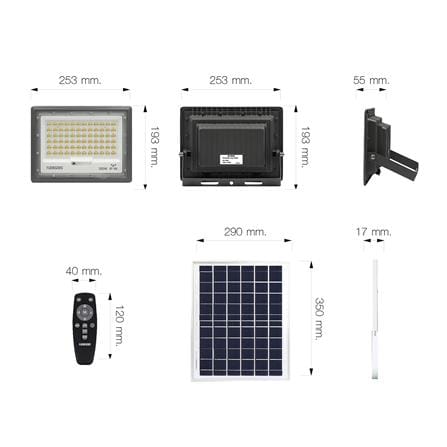 ไฟสปอตไลท์ SOLAR NAGAS BRIGHT 200 วัตต์ WARM WHITE สีเทา_7