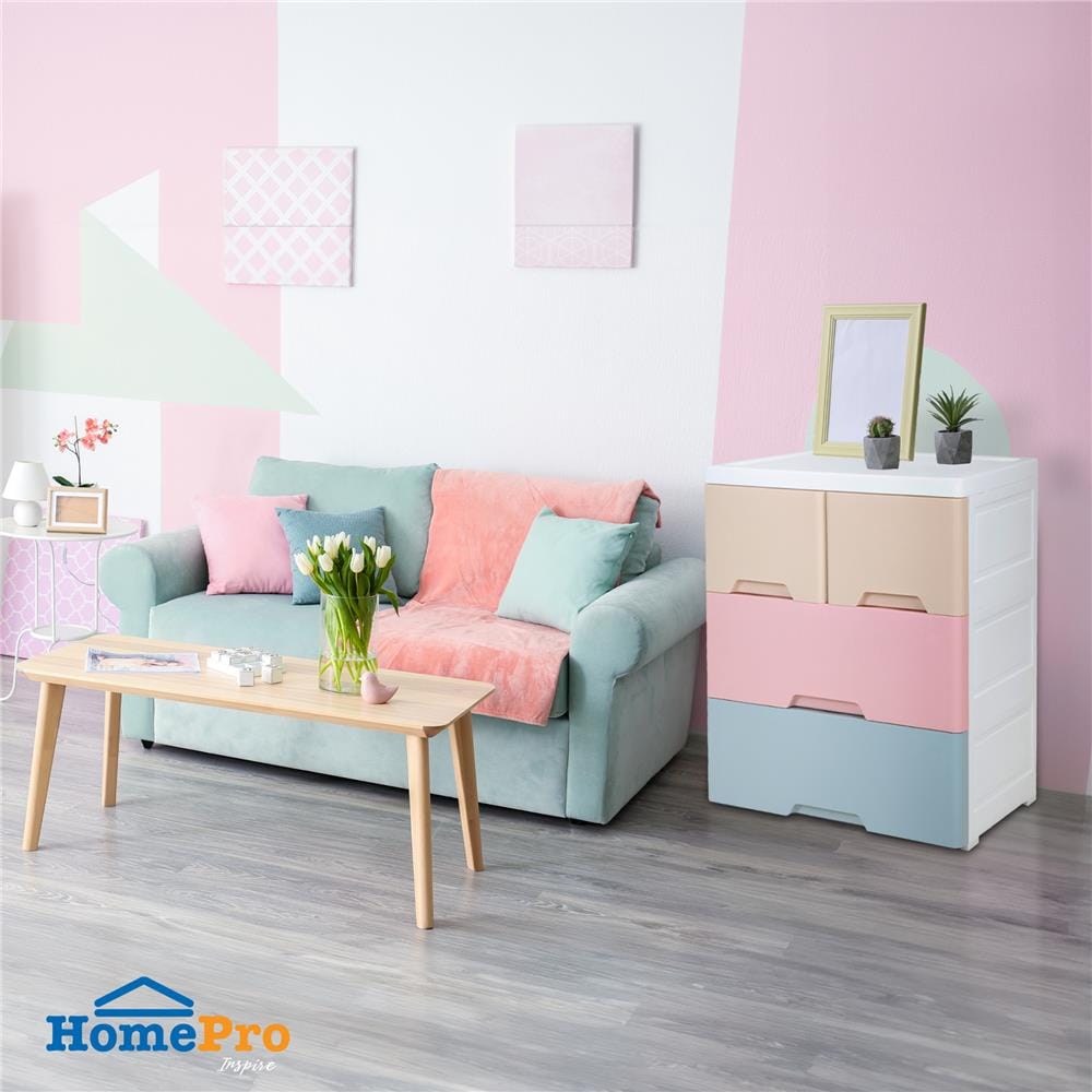 ตู้ลิ้นชัก 3 ชั้นทึบ STACKO NEAT 58x40x70.5 ซม. PASTEL