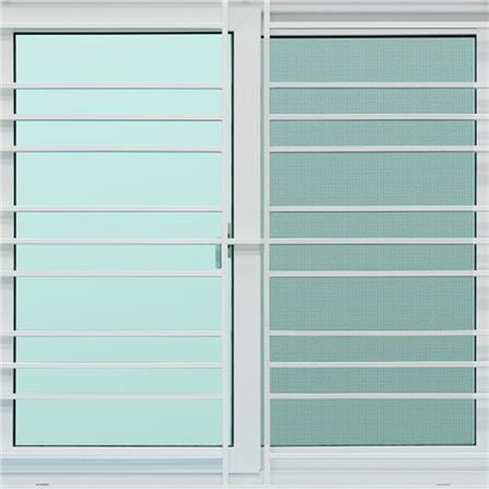 หน้าต่างบานเลื่อน UPVC S-S มุ้ง เหล็กดัด AZLE 120X110 ซม. สีขาว_1