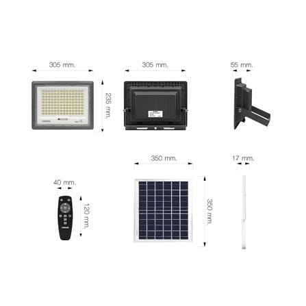 ไฟสปอตไลท์ SOLAR NAGAS BRIGHT 300 วัตต์ WARM WHITE สีเทา_7