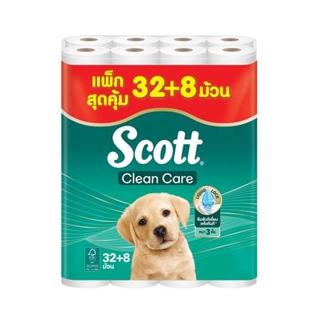 กระดาษชำระ SCOTT CLEAN CARE (แพ็ก 32+8 ชิ้น)