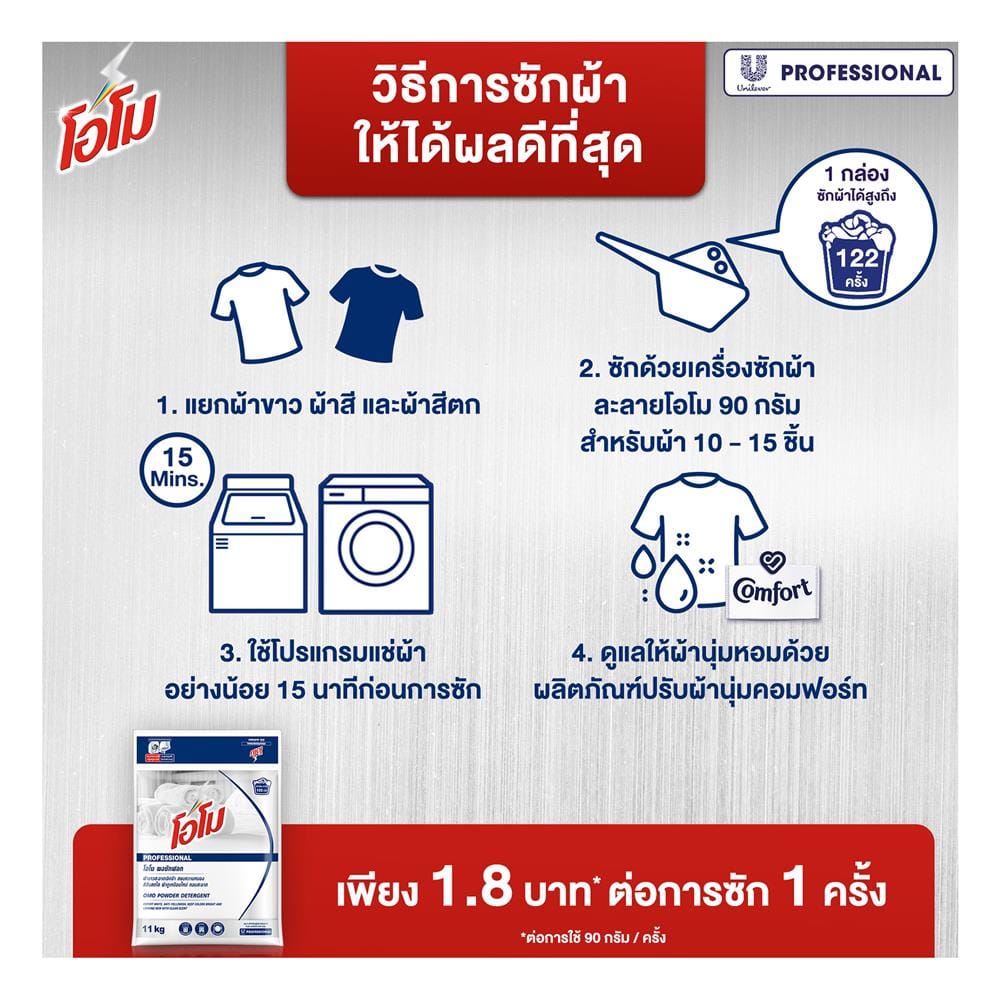 ผงซักฟอก OMO 11 กก.