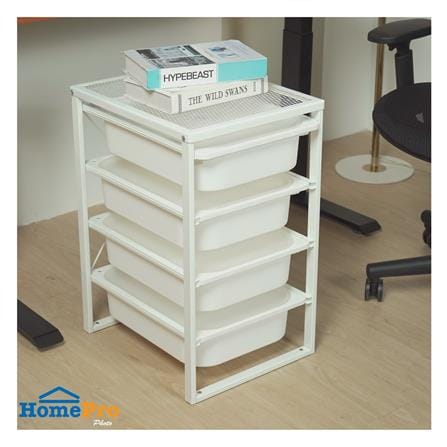 ชั้นเหล็กพร้อมกล่อง 4 ชั้น STACKO 43.5x36.5x60 ซม. สีขาว_4