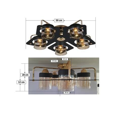 ไฟถาด NEOLIGHT 06592-5 สีทอง/ชา/ดำ 5 หัว_3