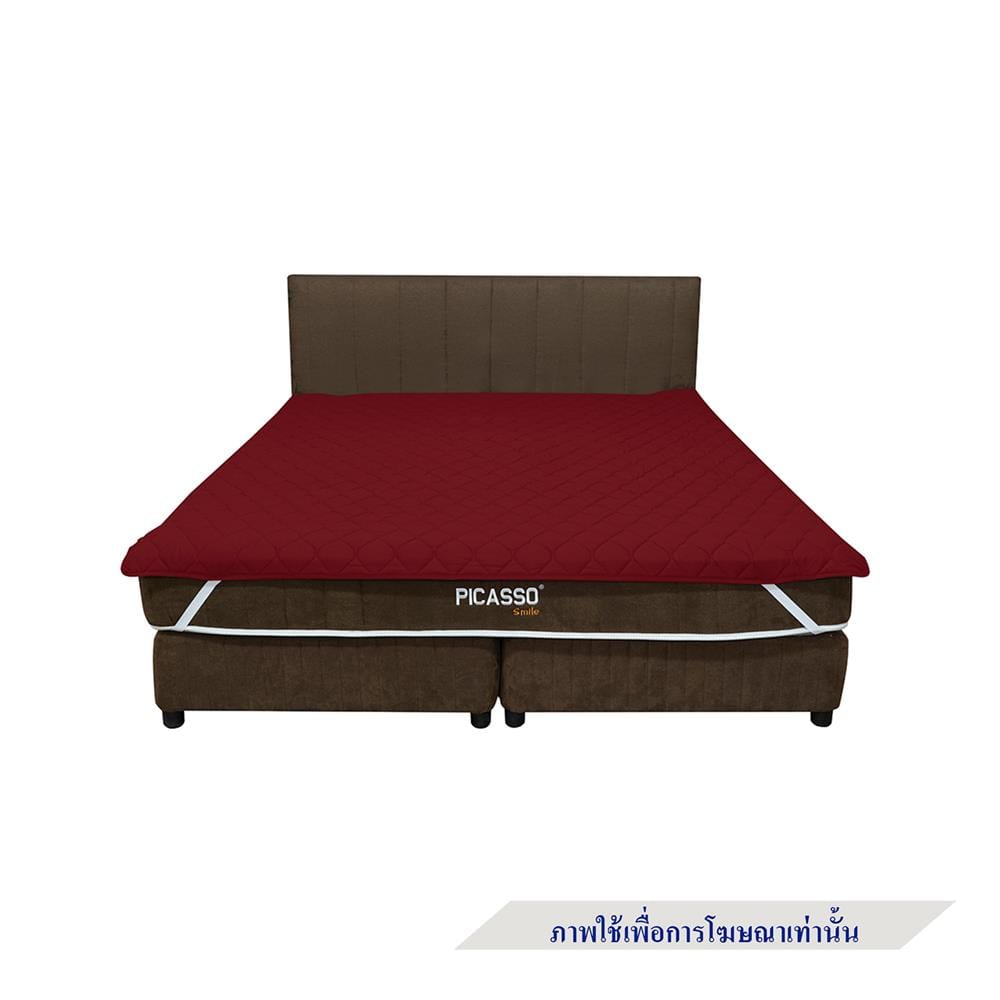 ผ้ารองกันเปื้อน QUEEN SIZE PICASSO SMILE สี DARK RED