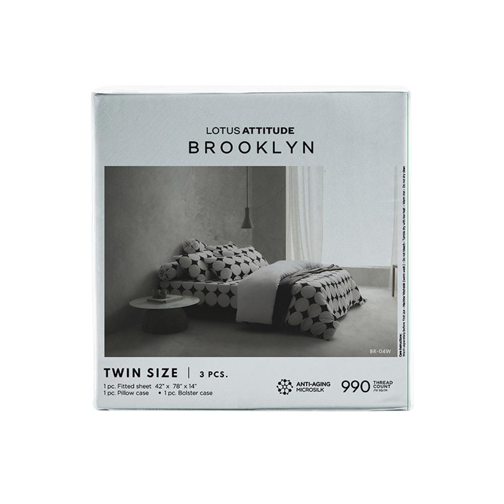 ชุดผ้าปูที่นอน 3.5 ฟุต 3 ชิ้น LOTUS BROOKLYN BR-04W