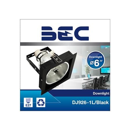 ดาวน์ไลท์ BEC DJ926-1L/BK 6 นิ้ว สีดำ เหลี่ยม_4