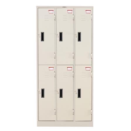 ตู้ล็อกเกอร์ 6 ประตู SURE LK-006 สีครีม_1