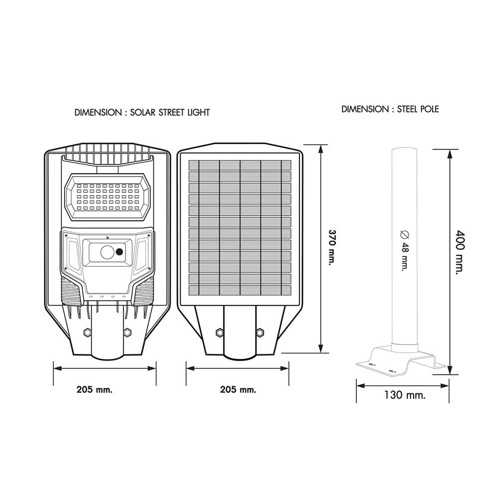 ไฟถนน SOLAR RACER STREET LIGHT 100 วัตต์ DAYLIGHT สีเทา