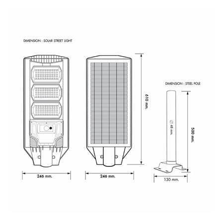 ไฟถนน SOLAR RACER STREET LIGHT 270 วัตต์ DAYLIGHT สีเทา_5