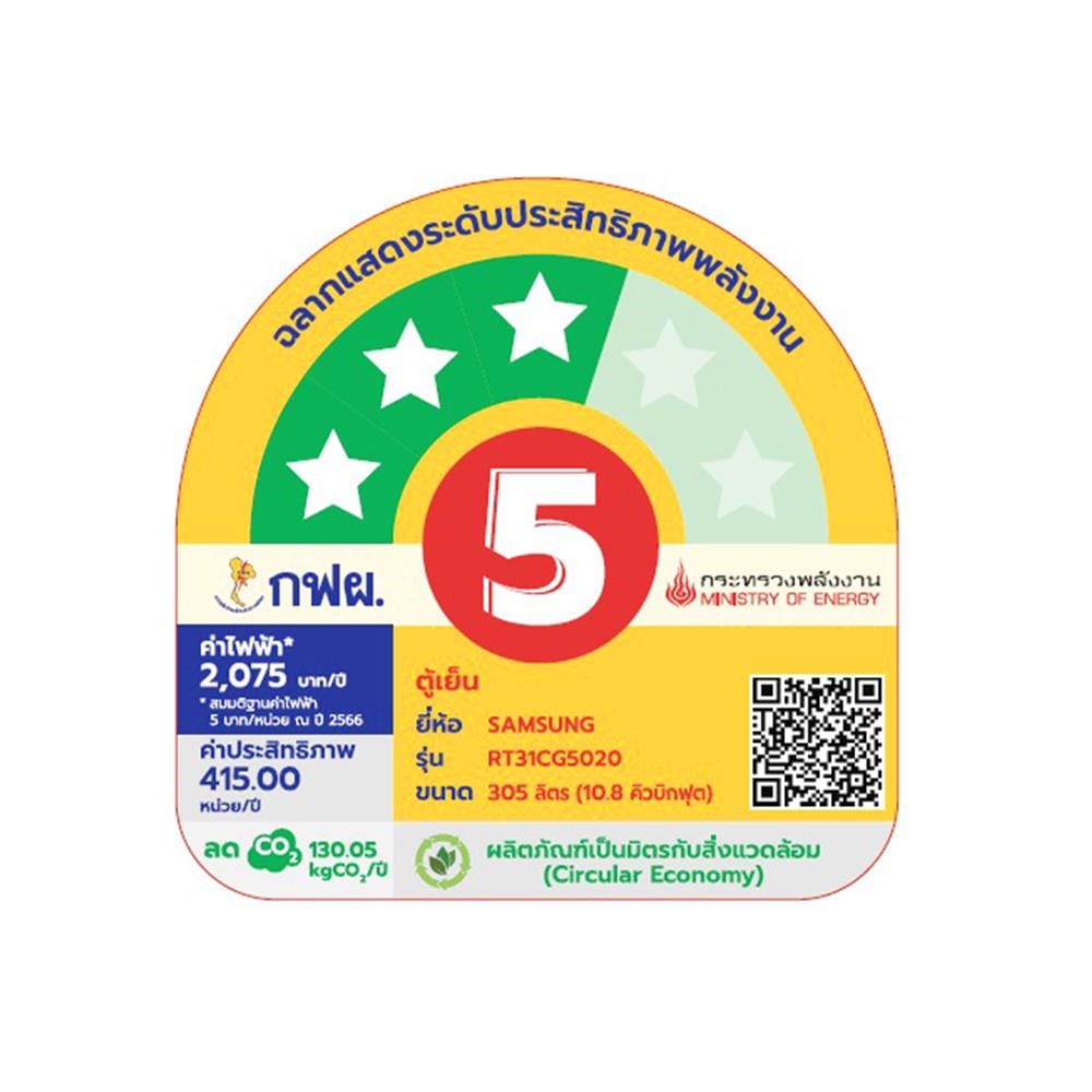 ตู้เย็น 2 ประตู SAMSUNG RT31CG5020S9ST 10.8 คิว สีเงิน