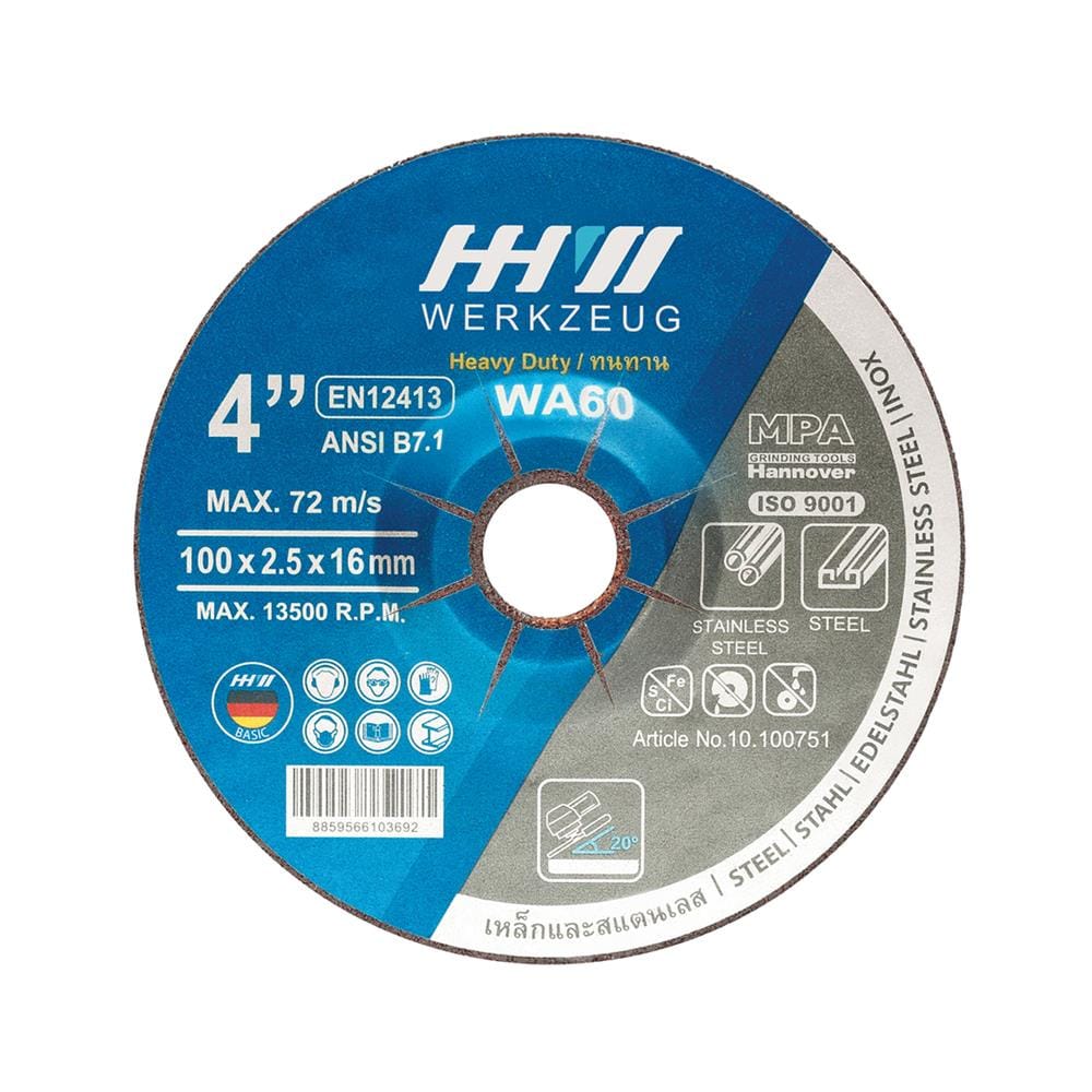 ใบเจียร HHW 4 นิ้ว x 2.5 มม. สีดำ