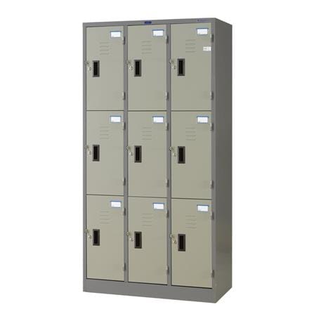 ตู้ล็อกเกอร์ 9 ประตู SURE LK-009 สีเทา/ครีม_0